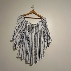 Striped Off-Shoulder Women's Top